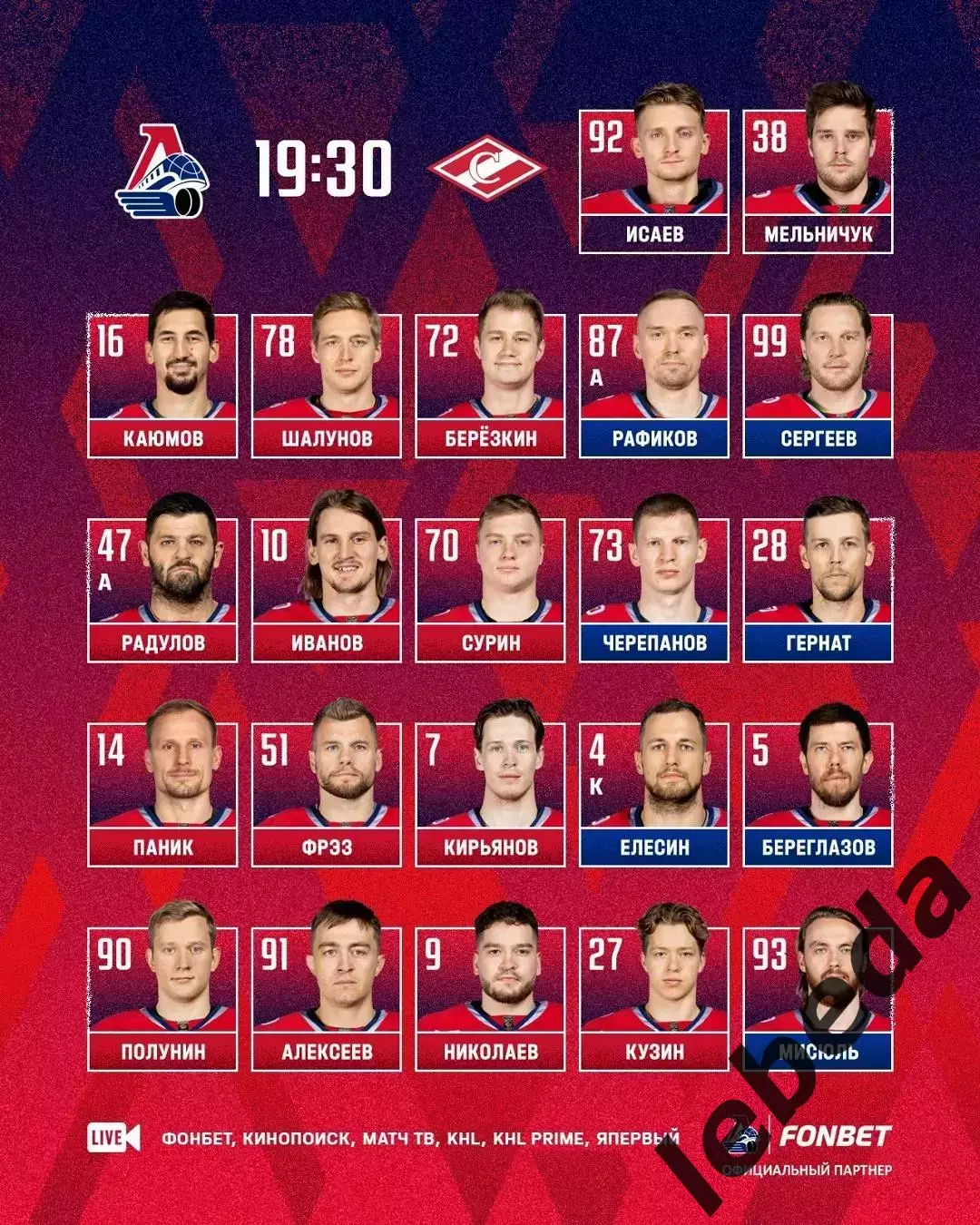 Локомотив Ярославль - Спартак Москва - 2025 / 2026. (30.03.26) Плей-офф игра №5 2