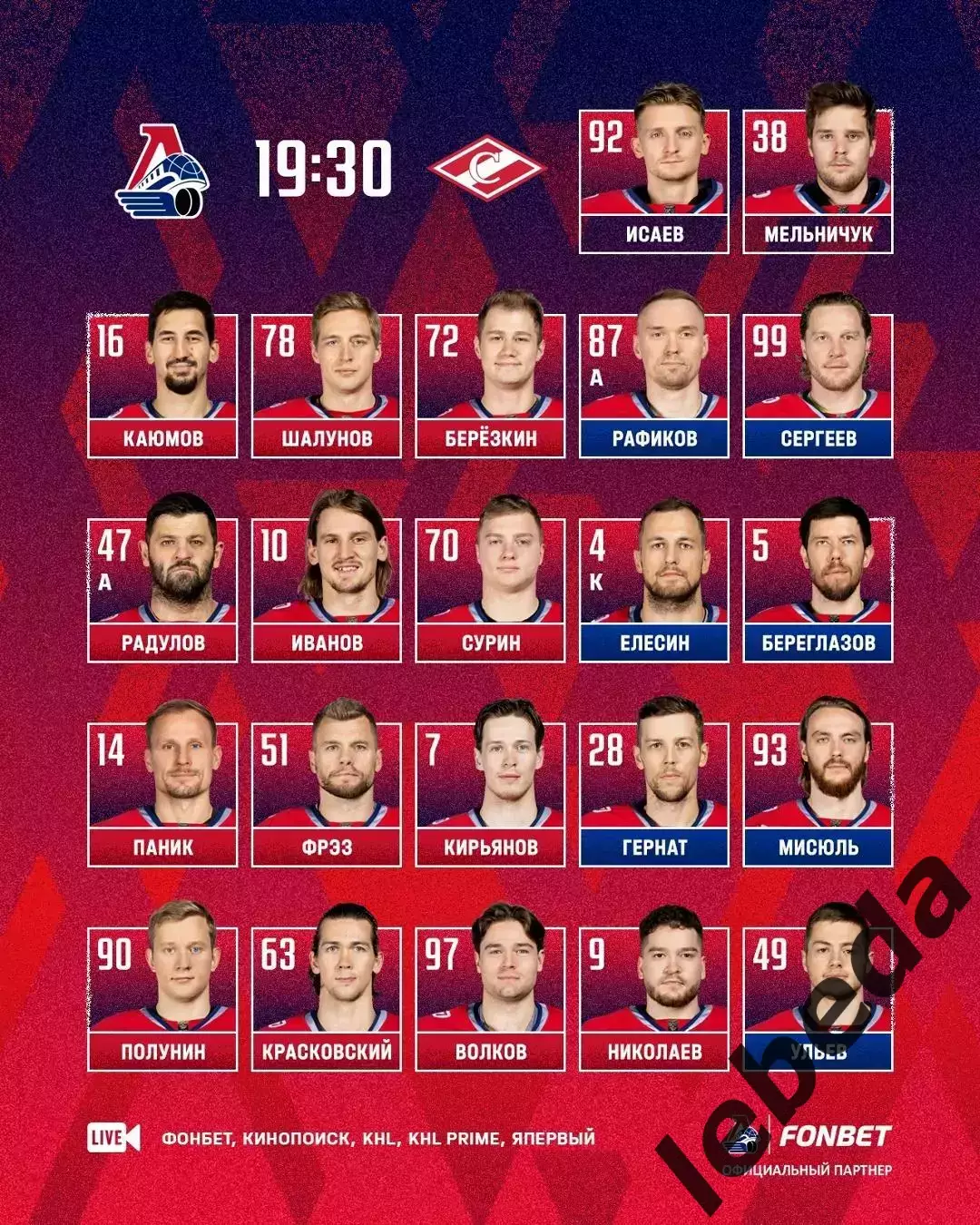 Локомотив Ярославль - Спартак Москва - 2025 / 2026. (26.03.26) Плей-офф игра №2 1