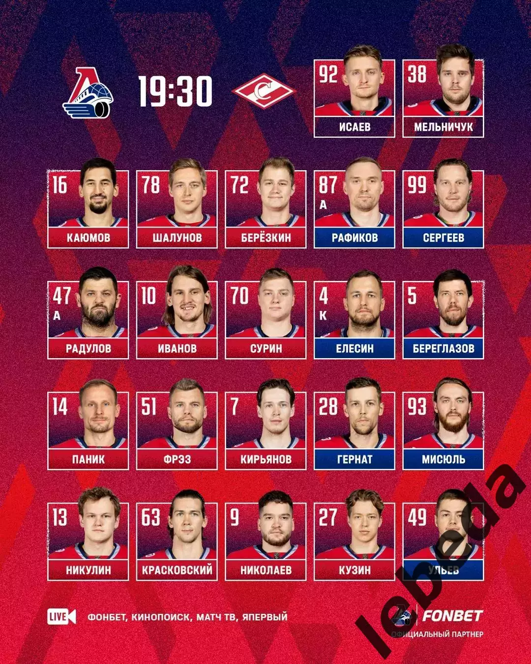 Локомотив Ярославль - Спартак Москва - 2025 / 2026. (24.03.26) Плей-офф игра №1 1
