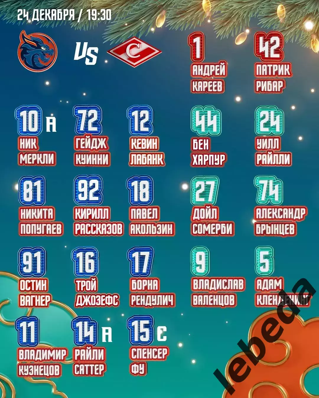 Шанхай Дрэгонс (Китай) - Спартак Москва - 2025-2026 год. (24.12.25.) 1