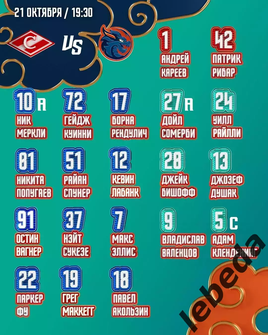 Спартак Москва - Шанхай Драконы - 2025-2026 год. (21.10.25.) 2
