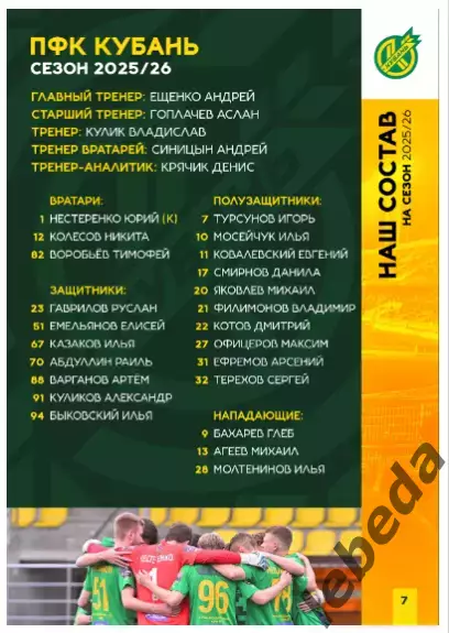 Кубань Краснодар - Алания Владикавказ - 2025 / 2026 год.(7.03.26.) официальная. 5