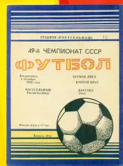 Ростсельмаш (Ростов-на-Дону) - Даугава Рига - 1986 г. (5.10.86.)