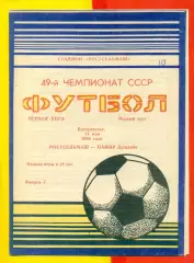 Ростсельмаш (Ростов-на-Дону) - Памир Душанбе - 1986 г. (11.05.86.)