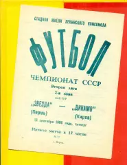 Звезда Пермь - Динамо Киров - 1986 г. (18.09.86.)
