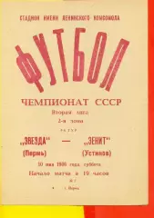 Звезда Пермь - Зенит Устинов - 1986 г. (10.05.86.)