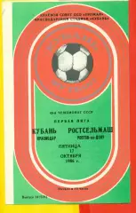 Кубань Краснодар - Ростсельмаш Ростов-на-Дону - 1986 год. (17.10.86.)