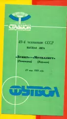 Зенит Ленинград - Металлист Харьков - 1986 год. (25.05.86.)