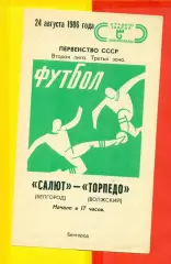 Салют Белгород - Торпедо Волжский - 1986 год. (24.08.86.)