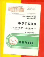 Спартак Москва - Арарат Ереван - 1986 г. (16.11.86.)