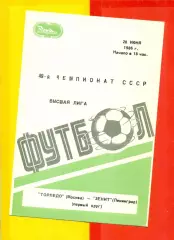Торпедо Москва - Зенит Ленинград - 1986 г. (28.06.86.)