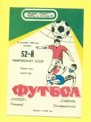 Геолог Тюмень - Таврия Симферополь - 1989 г. (12.09.89.)