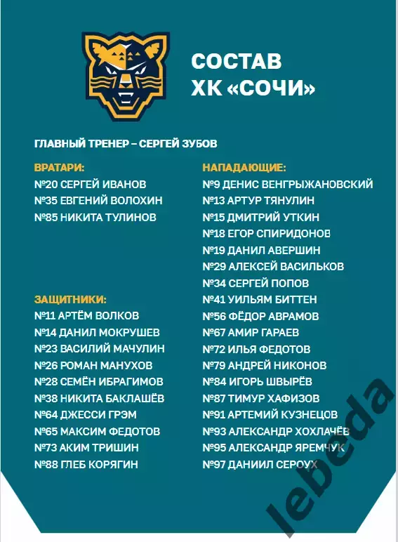 ХК Сочи - Амур Хабаровск - 2024 / 2025 г. (9.01.25.) 1