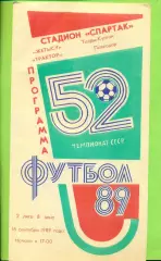 Жетысу (Талды-Курган) - Трактор Павлодар - 1989 год. (16.09.89.)