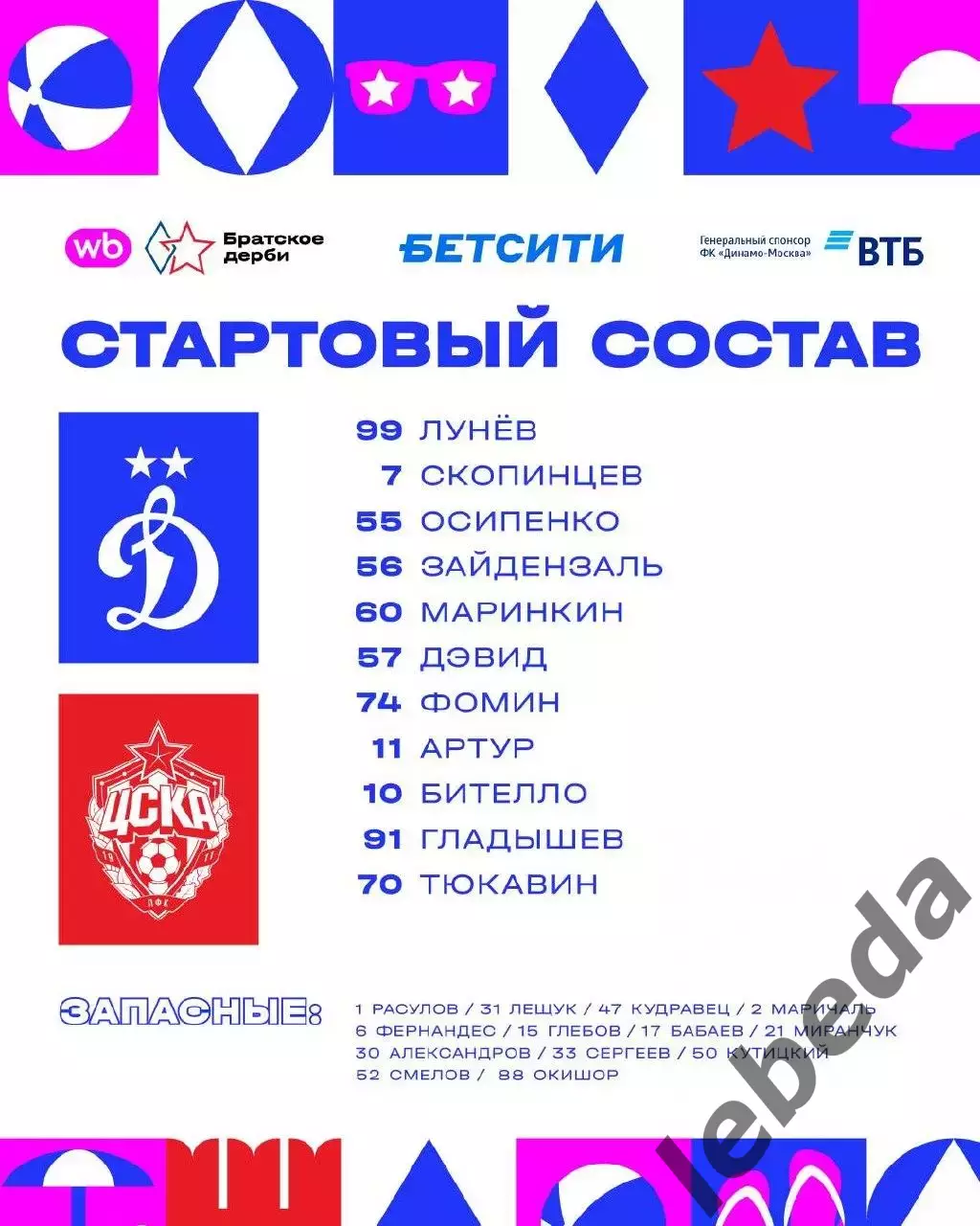 Динамо Москва - ЦСКА - 2026 / 2027 год. (18.07.26.) 2