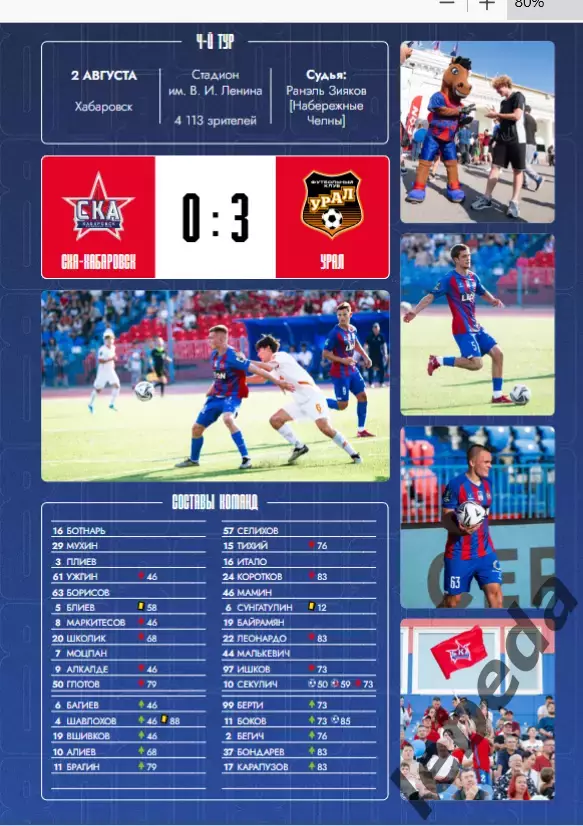 СКА Хабаровск - Спартак Кострома - 2026 / 2027 год. (9.08.26.) официальная. 2