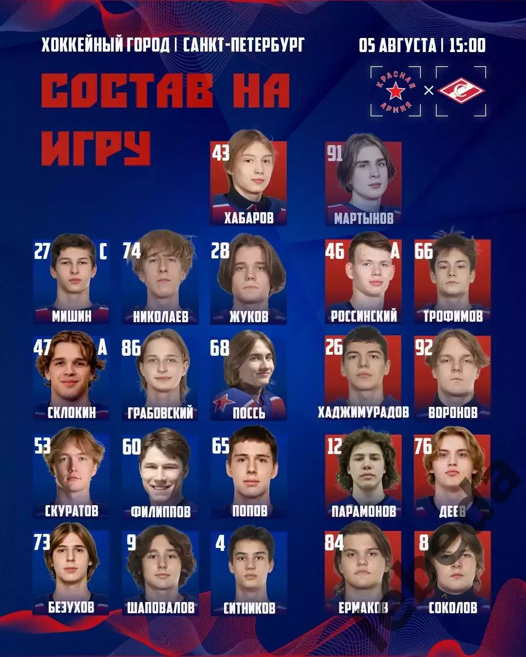 МХК Спартак Москва - Красная Армия - 2026 год. (05.08.2026.) Турнир Е.Н.Маслова. 1