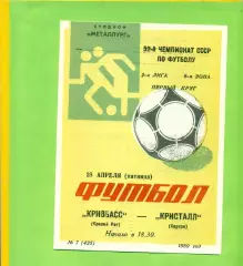 Кривбвсс (Кривой Рог) - Кристалл Херсон - 1989 год. (28.04.89.)