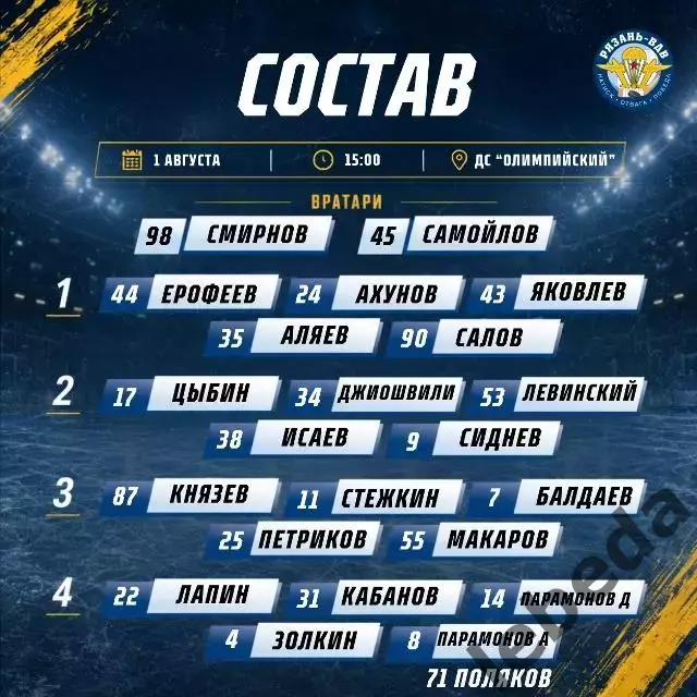 Рязань ВДВ- Кристалл Саратов - 2026 / 2027 год. (1.08.26.) Товарищеская игра 1