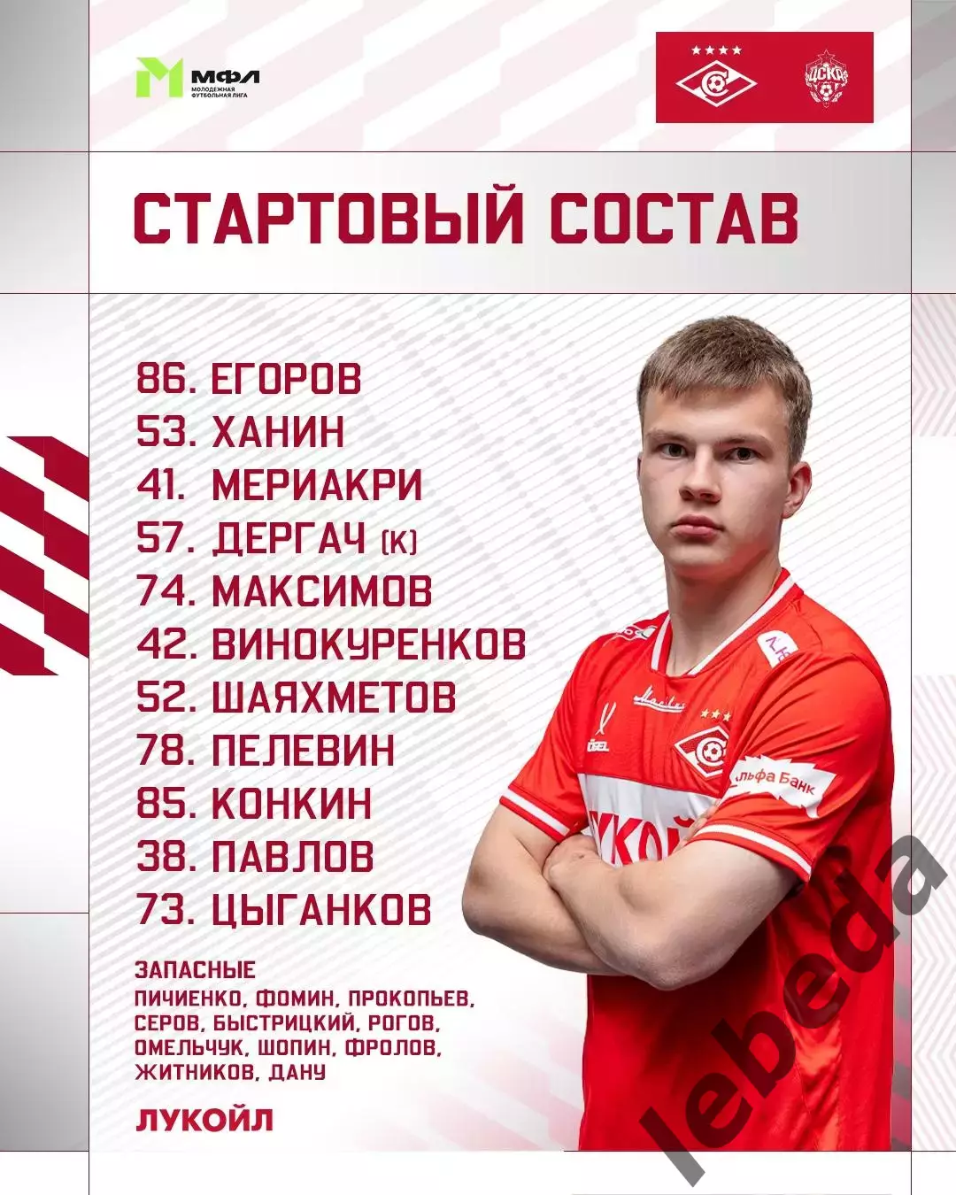 Спартак Москва(Мол.) - ЦСКА (Мол.) - 2026 го. (14.08.26.) 1