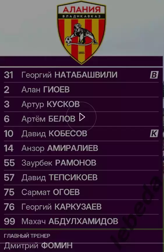 Спартак Нальчик - Алания Владикавказ - 2026 / 2027 год. (13.08.26.) Кубок 1