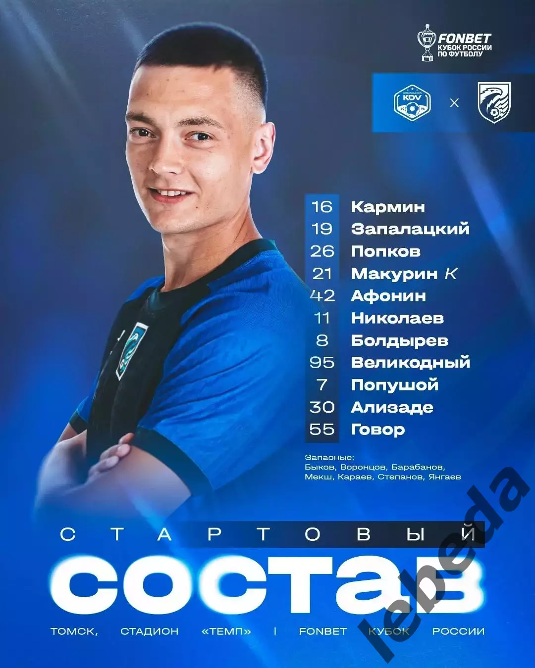 КДВ Томск - Сибирь Новосибирск - 2026 / 2027 год. (12.08.26.) Кубок 2-ой раунд. 2