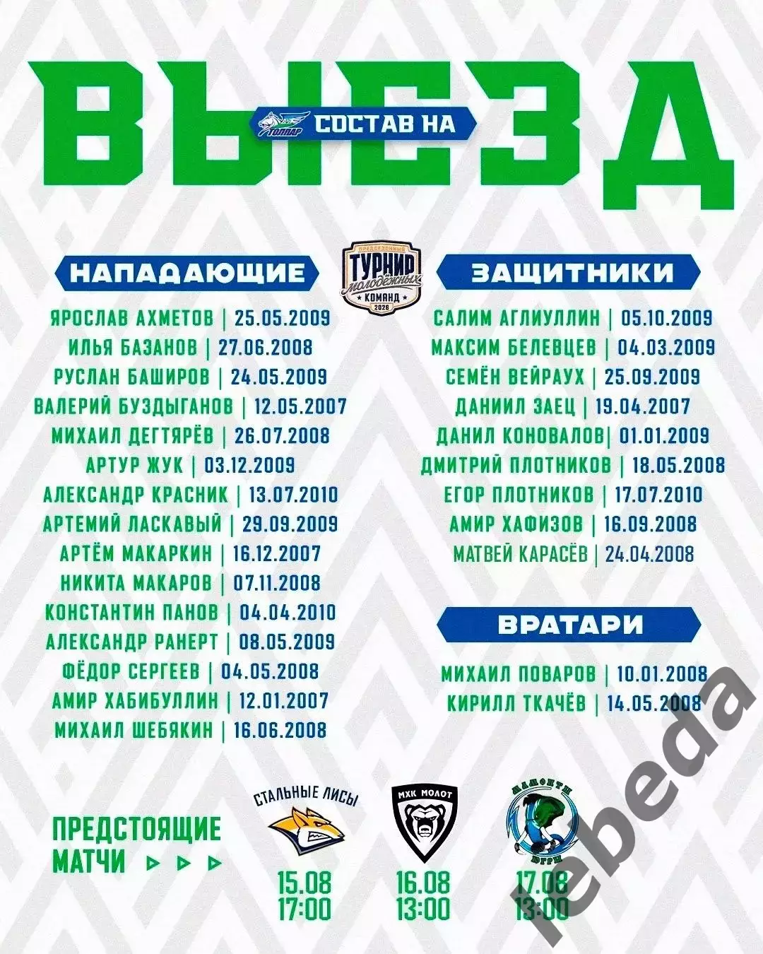 Турнир Магнитогорск - 2026 / 2027 г. ( Толпар Уфа,Пермь,Югра,Стальные Лисы 4