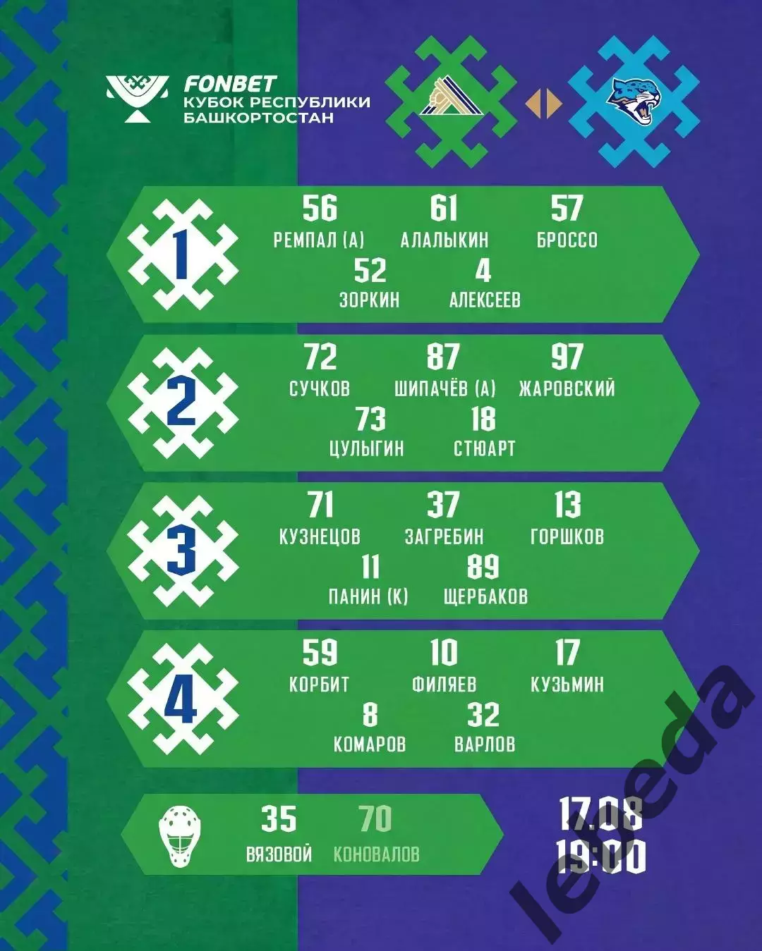 Салават Юлаев Уфа - Барыс Астана - 2026 / 2027 г. (17.08.26.) 1
