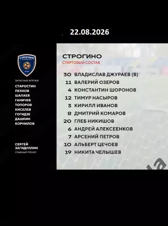 ФК Строгино - СКА Хабаровск-2 - 2026 год. ( 22.08.2026.) 1