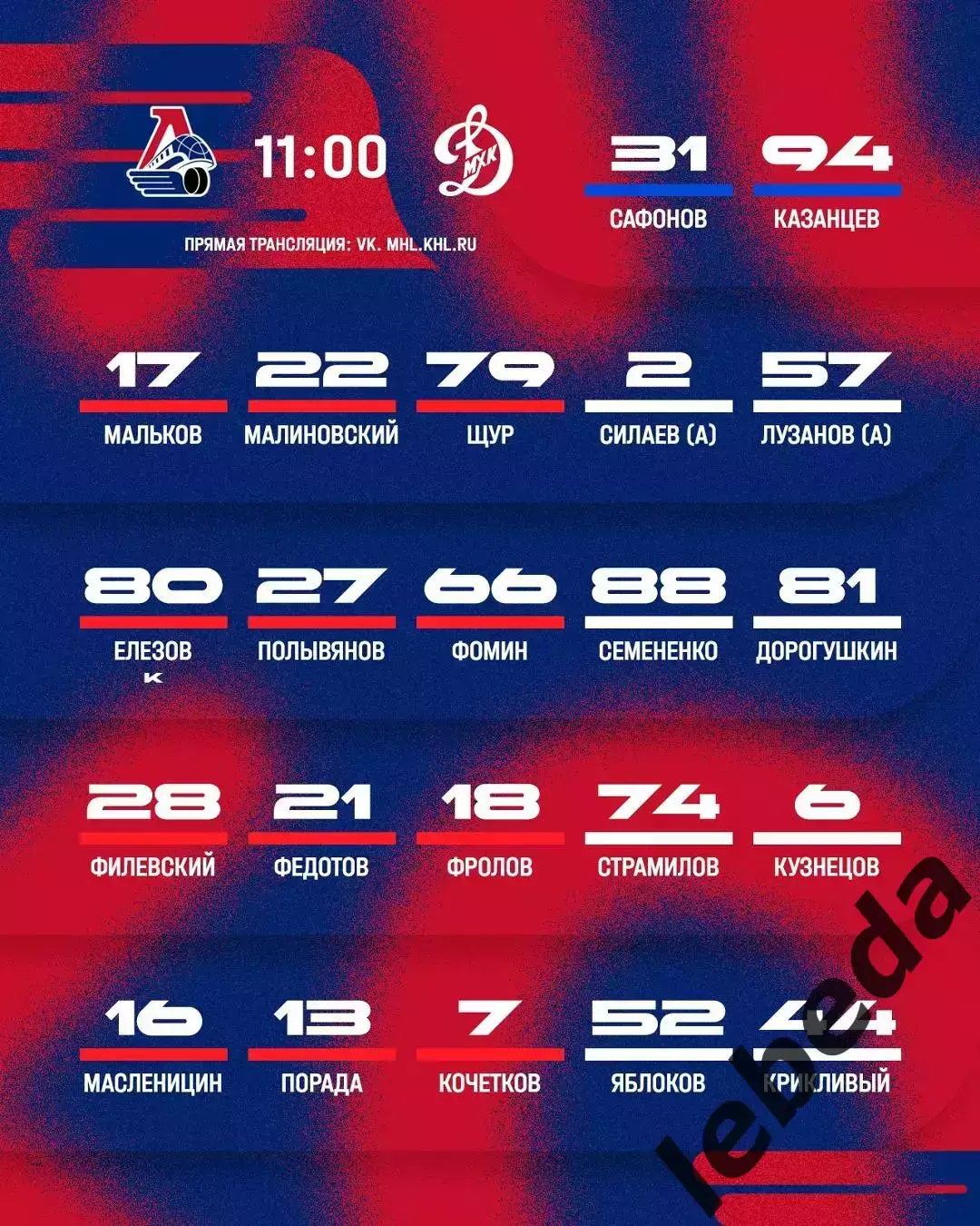 Локо (Ярославль) - МХК Динамо Москва - 2026 / 2027 г. (11.08.26.) Товарищеская. 1