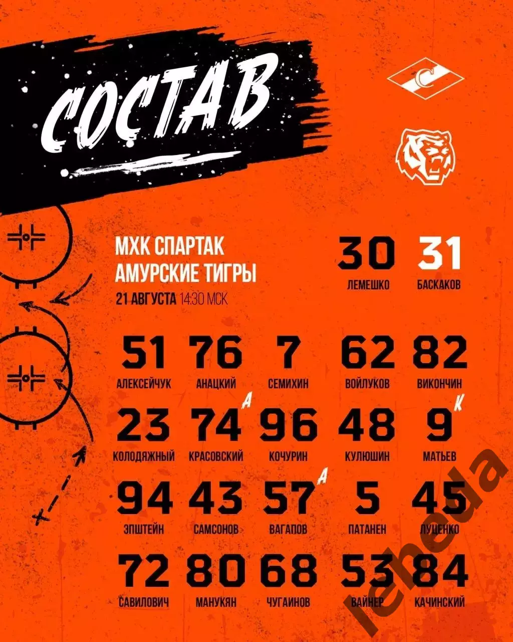 МХК Спартак Москва - Амурские Тигры Хабаровск- 2026 / 2027. (21.08.26) Товарняк 2