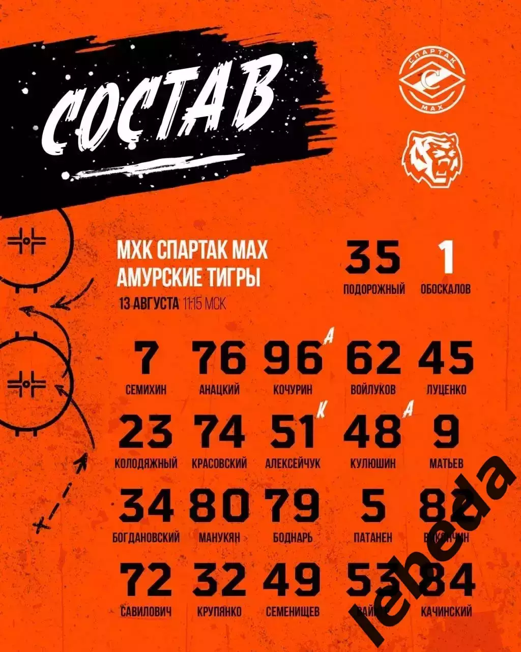 МХК Спартак МАХ - Амурские Тигры Хабаровск - 2026 / 2027 год. (13.08.26.) 2