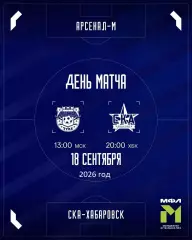 Арсенал Тула (Мол) - СКА Хабаровск - 2026 / 2027 го. ( 18.09.2026.)