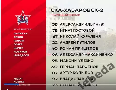 Родина-3 (Москва) - СКА-2 Хабаровск - 2026 / 2027 год. ( 19.09.2026.) 2