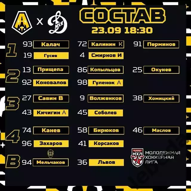 Алмаз Череповец - МХК Динамо Москва - 2026 / 2027 год. (23.09.26) 3