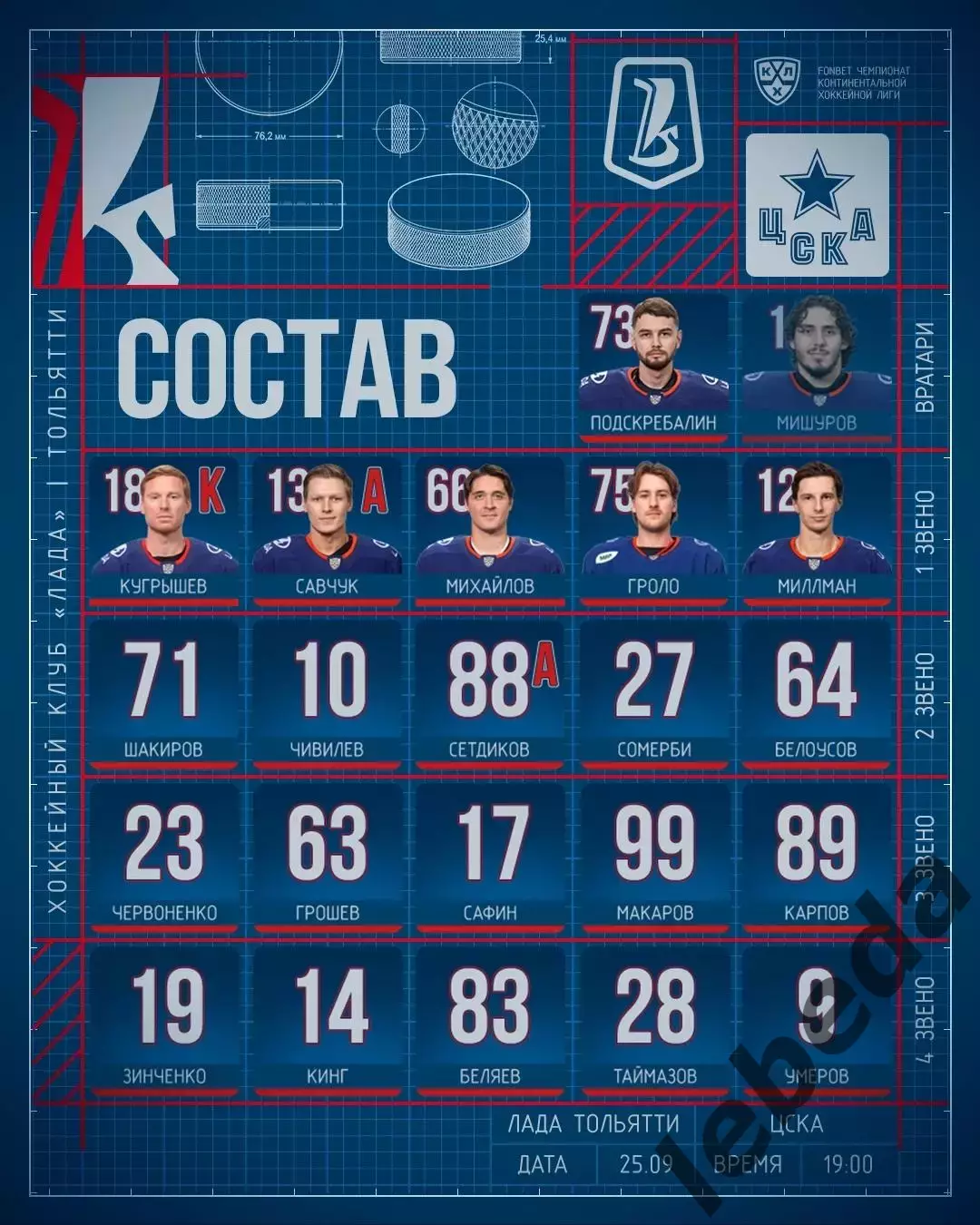 Лада Тольятти - ЦСКА - 2026 / 2027 го. (25.09.26) 2