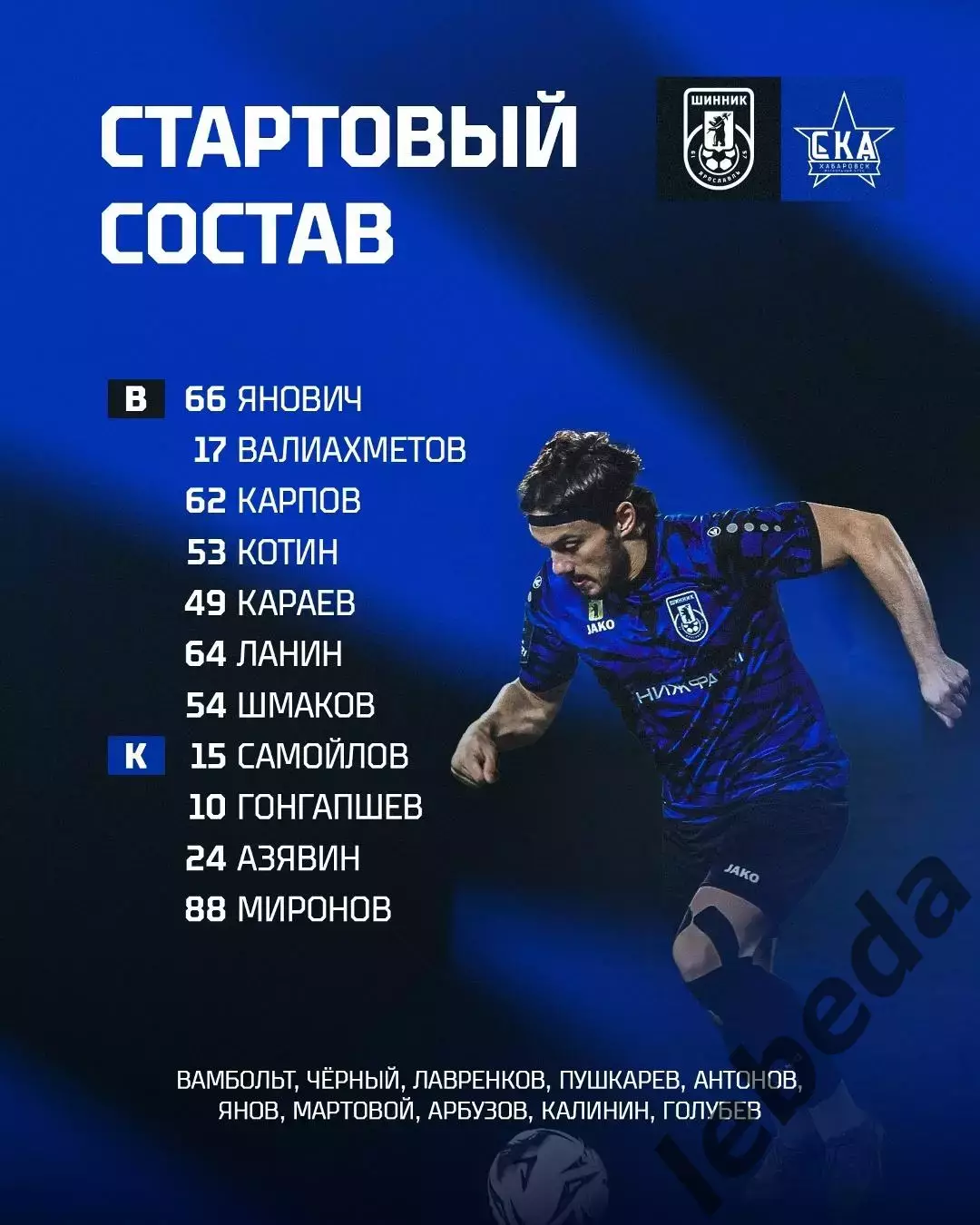 Шинник Ярославль - СКА Хабаровск - 2026 / 2027 го. (27.09.26) 2