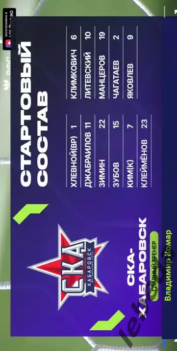 СКА Хабаровск (U-16) - Динамо Владивосток - 2026 / 2027 го. (3.10.2026) U-16 2
