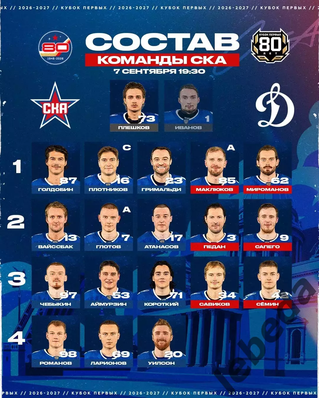 СКА Санкт-Петербург - Динамо Москва - 2026 / 2027 г. (7.09.26.) 1