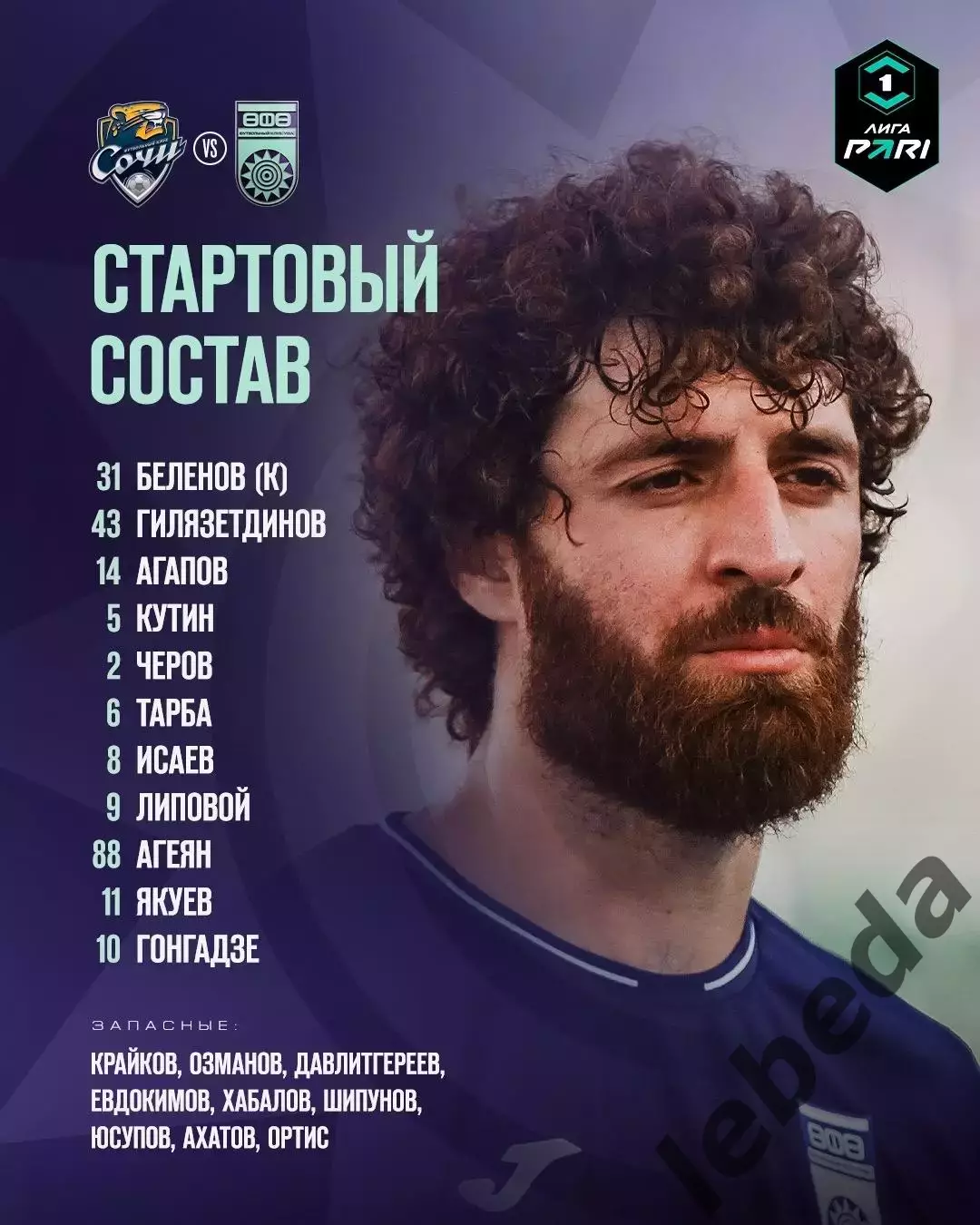 ФК Сочи - ФК УФА - 2026 / 2027 год. (11.10.26.) 2
