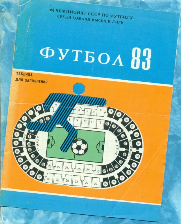 Донецк - 1983 г. ( Программ / Буклет Шахтер) таблица шахматкой.