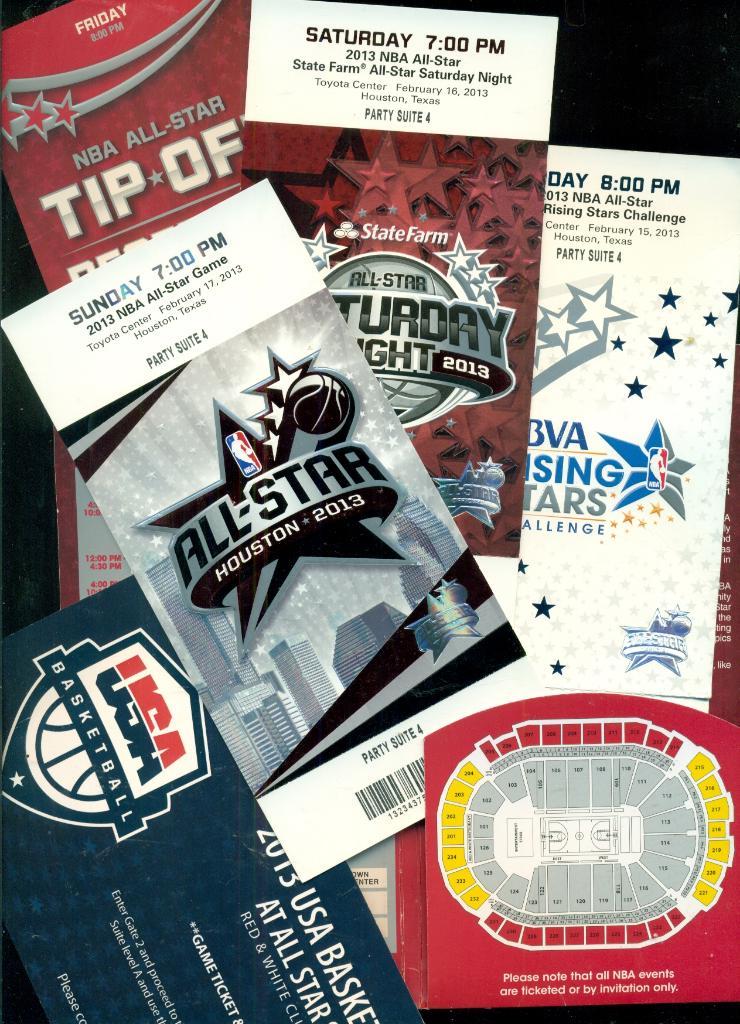 НБА. ALL Star. Хьюстон - 2013 г. Полный компл. билет.на три дня 15-17 матч Звезд