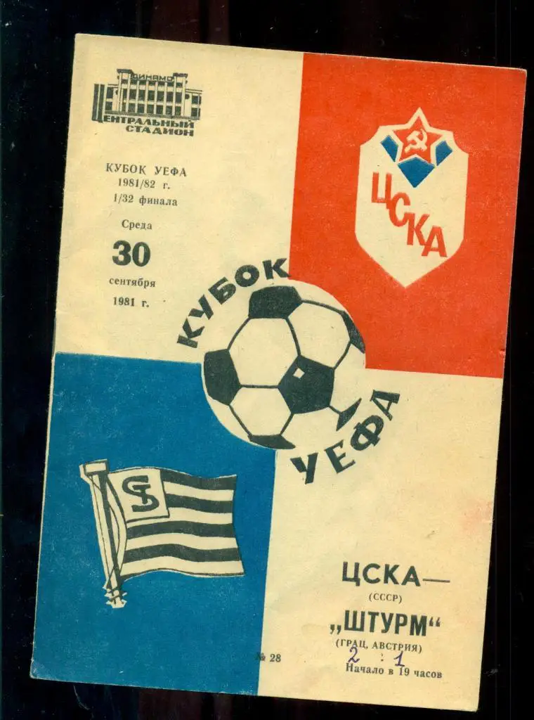 ЦСКА - Штурм Австрия - 1981 г.
