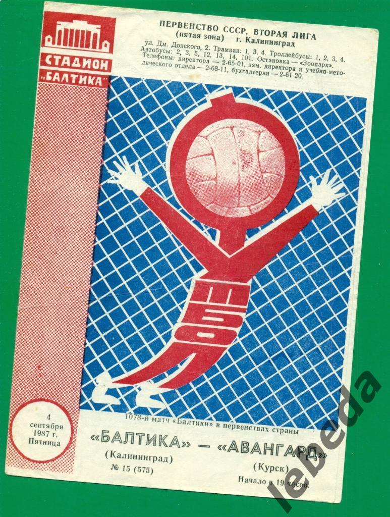 Балтика Калининград - Авангард Курск - 1987 г.