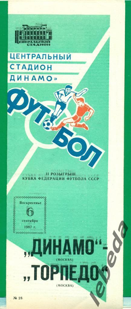 Динамо Москва - Торпедо Москва - 1987 г. Кубок федерации