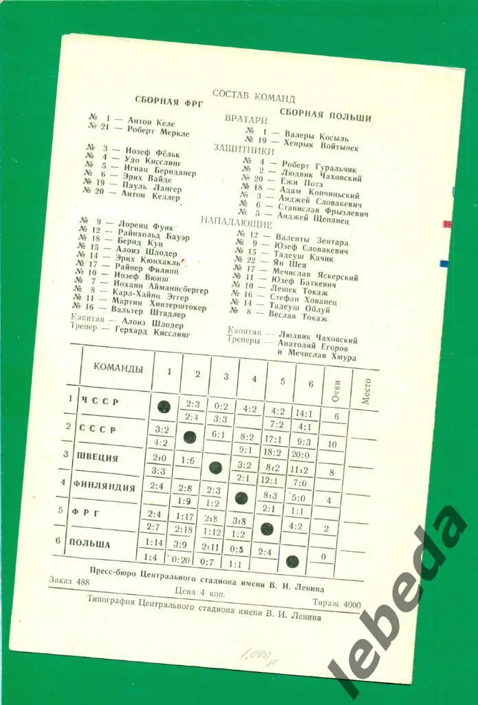 Германия - Польша - 1973 г.( 14.04.73.) 1