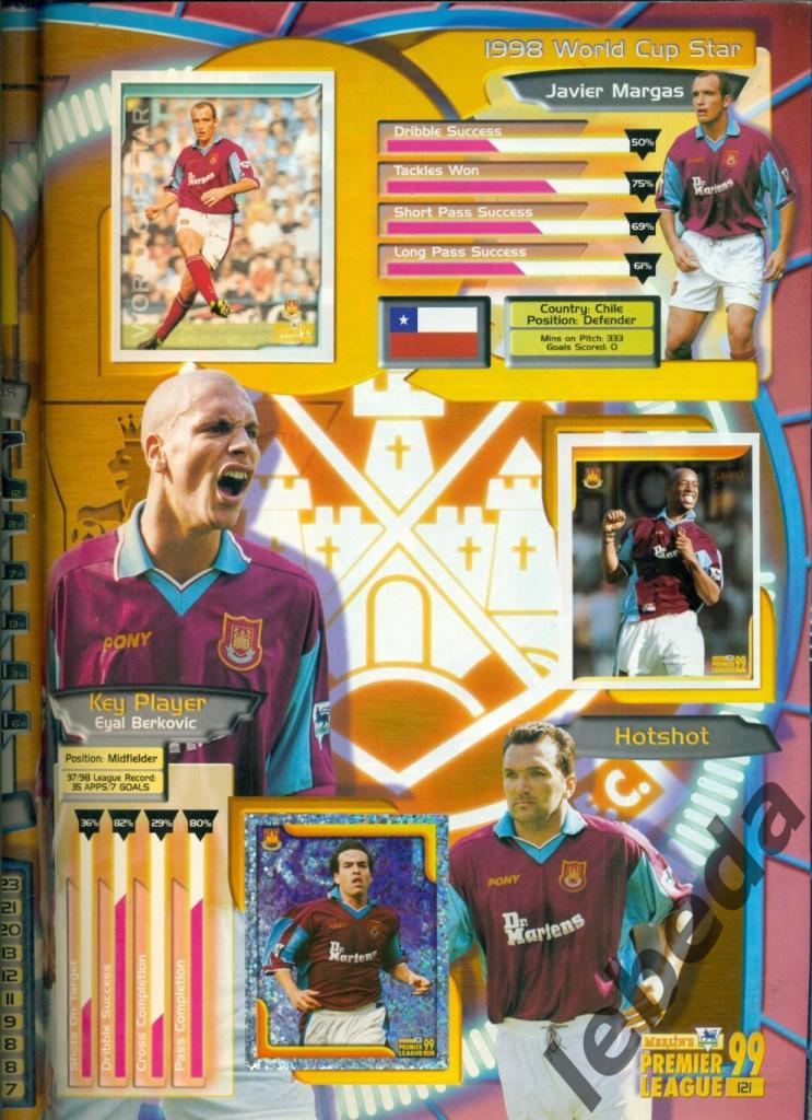 Английская премьер лига 1999 г. № 495. Команда. Вест Хэм Юнайтед. (West Ham Unit 6