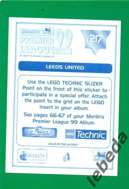 Английская премьер лига 1999 г. № 217. Команда. Лидс ( Leeds United ) 1