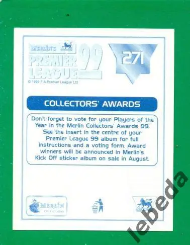 Английская премьер лига 1999 г. № 271. 1