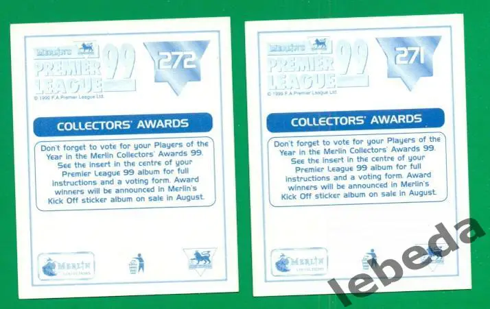 Английская премьер лига 1999 г. № 271. 3